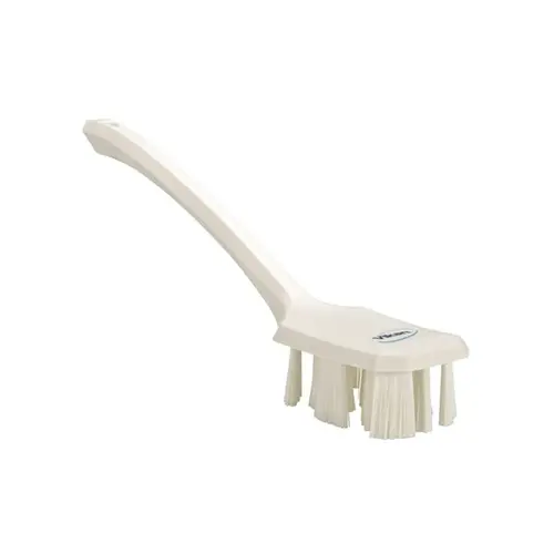 Vikan Scrub Brush Polyester Glass Polypropylene (PP) White Long Handle Stiff Bristles UST Vikan Scrub Brush Polyester Glass Polypropylene (PP) White Long Handle Stiff Bristles UST