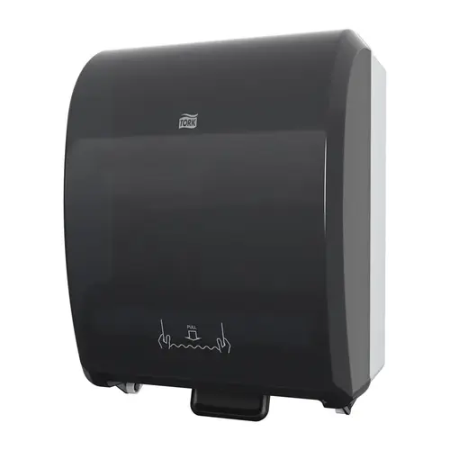 Tork Paper Towel Dispenser 9.32X12.32X15.95 IN Plastic Wall Mount Black Hard Roll Mechanical Manual Tork Paper Towel Dispenser 9.32X12.32X15.95 IN Plastic Wall Mount Black Hard Roll Mechanical Manual