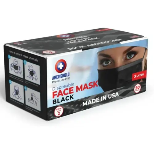 Mask Black 3PLY Ear Loop - pack of 50 Mask Black 3PLY Ear Loop - pack of 50
