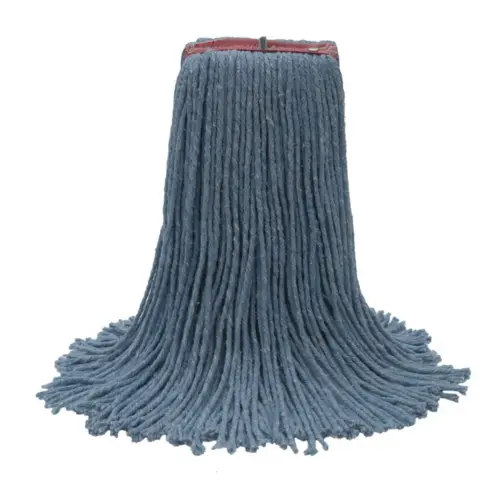 MaxiClean Mop Head 24 OZ Blue Cotton Synthetic Blend 4PLY Cut End Screw On MaxiClean Mop Head 24 OZ Blue Cotton Synthetic Blend 4PLY Cut End Screw On
