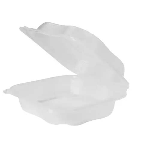 Clover Take-Out Container Hinged Large (LG) 8.35X8.32X2.88 IN PP Clear - pack of 150 Clover Take-Out Container Hinged Large (LG) 8.35X8.32X2.88 IN PP Clear - pack of 150
