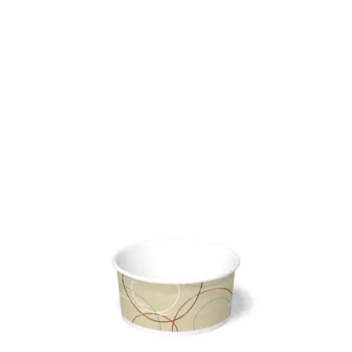 Food Container Base 4 OZ Double Wall Poly-Coated Paper Champagne Round Squat - pack of 1000 Food Container Base 4 OZ Double Wall Poly-Coated Paper Champagne Round Squat - pack of 1000
