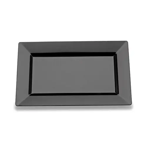 Plate 11 IN Plastic Black Rectangle - pack of 120 Plate 11 IN Plastic Black Rectangle - pack of 120