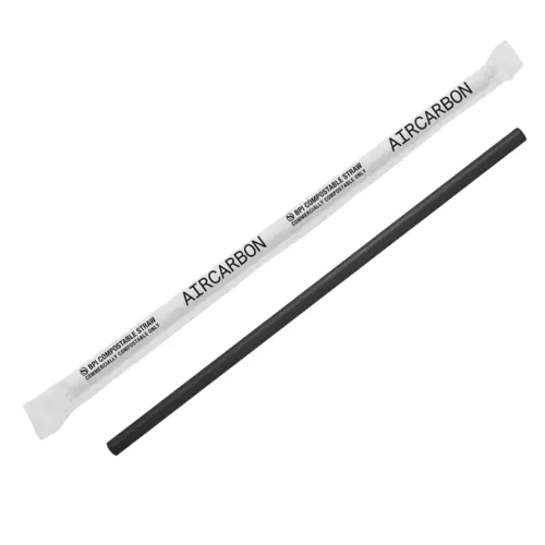 Giant Straw 8.25 IN Air Carbon Black Wrapped - pack of 2400 Giant Straw 8.25 IN Air Carbon Black Wrapped - pack of 2400