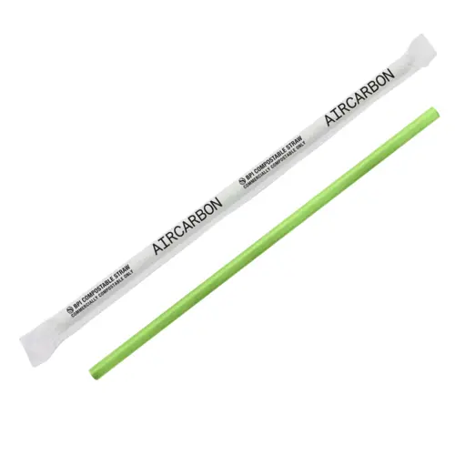 Giant Straw 8.25 IN Air Carbon Green Wrapped - pack of 2400 Giant Straw 8.25 IN Air Carbon Green Wrapped - pack of 2400