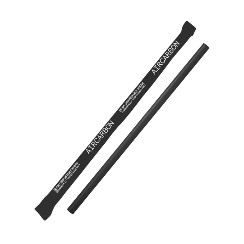 Newlight Technologies JUBKWR2400 Jumbo Straw 7.75 IN Black Wrapped Made With Aircarbon - pack of 2400