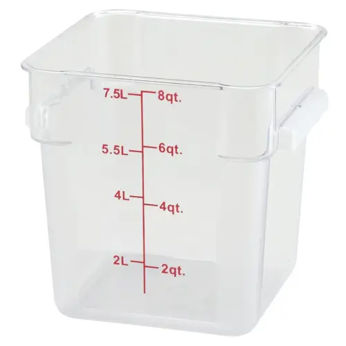 Food Storage Container 10.25X8.75X9 IN 8 QT Clear PC Stackable Food Storage Container 10.25X8.75X9 IN 8 QT Clear PC Stackable