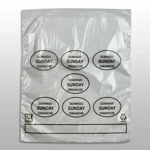 Bag 6.5X7+1.75 IN HDPE 0.5MIL Clear Black Sunday With Lip & Flip Closure Portion Bag Saddlepack Flat - pack of 2000 Bag 6.5X7+1.75 IN HDPE 0.5MIL Clear Black Sunday With Lip & Flip Closure Portion Bag Saddlepack Flat - pack of 2000