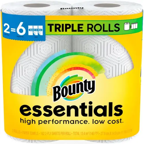 Bounty Essentials Select A Size Household & Kitchen Roll Paper Towel White Bounty Essentials Select A Size Household & Kitchen Roll Paper Towel White