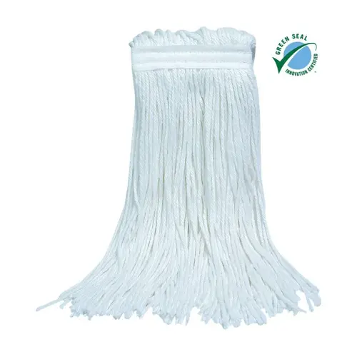 Mop Head #24 17 OZ White Rayon 4PLY Cut End Narrow Headband Mop Head #24 17 OZ White Rayon 4PLY Cut End Narrow Headband