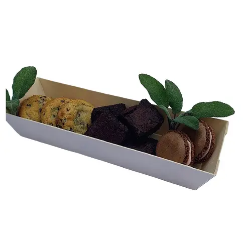 Take-Out Tray Base & Lid Combo With Post-Consumer RPET Dome Lid 7X2X1.75 IN Bamboo Rectangle - pack of 100 Take-Out Tray Base & Lid Combo With Post-Consumer RPET Dome Lid 7X2X1.75 IN Bamboo Rectangle - pack of 100
