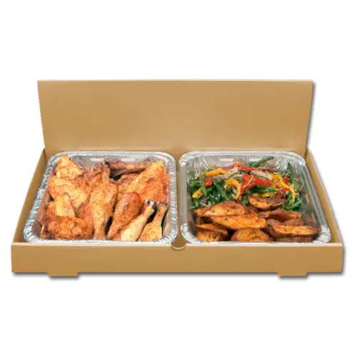 The Catering Box REGULAR 21.75X13.25X2.5 IN Corrugated Cardboard Kraft Rectangle Folding Display Lid Option - pack of 50 The Catering Box REGULAR 21.75X13.25X2.5 IN Corrugated Cardboard Kraft Rectangle Folding Display Lid Option - pack of 50