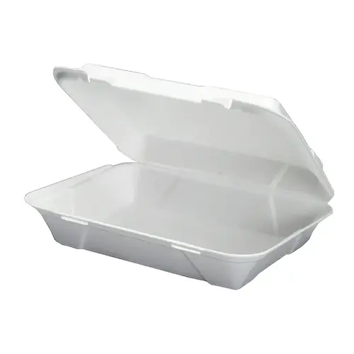 Take-Out Container Hinged 13X10X3.4 IN Polystyrene Foam White Vented - pack of 200 Take-Out Container Hinged 13X10X3.4 IN Polystyrene Foam White Vented - pack of 200