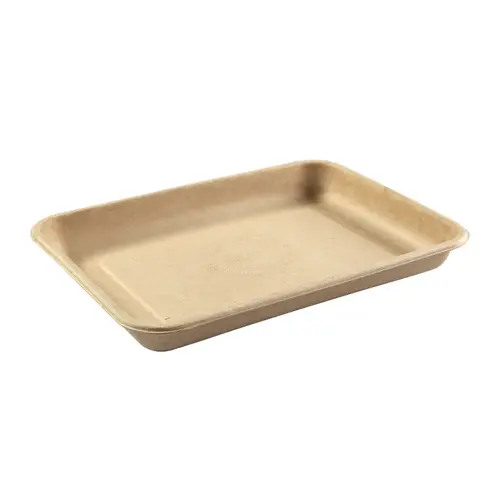 Serving Tray 8.9X6.5X1 IN Molded Fiber Natural Rectangle - pack of 500 Serving Tray 8.9X6.5X1 IN Molded Fiber Natural Rectangle - pack of 500