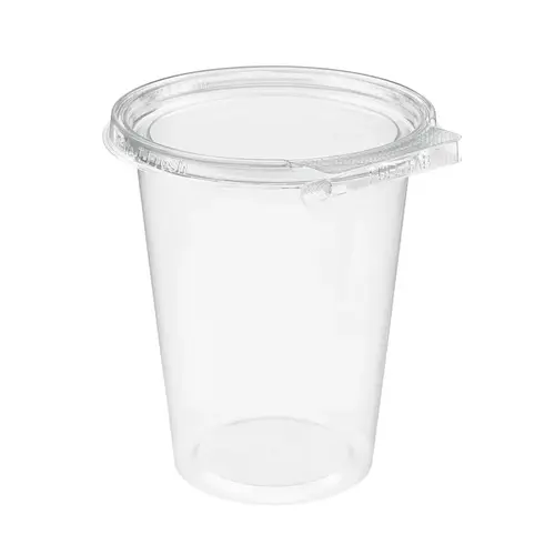 Safe-T-Fresh Deli Container Hinged With Flat Lid 32 OZ RPET Clear Round - pack of 240 Safe-T-Fresh Deli Container Hinged With Flat Lid 32 OZ RPET Clear Round - pack of 240