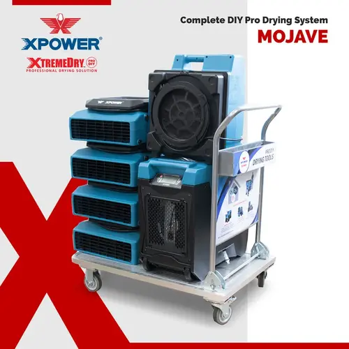 XTREMEDRY Mojave Drying System Includes Cart, Dehumidifier, (4) Air Movers, Air Scrubber HEPA Filter XTREMEDRY Mojave Drying System Includes Cart, Dehumidifier, (4) Air Movers, Air Scrubber HEPA Filter