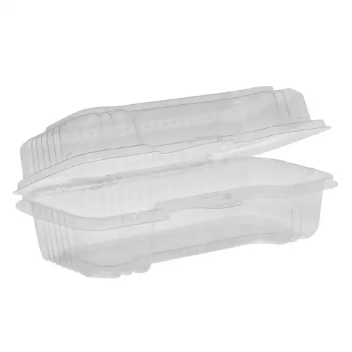 Hoagie & Sub Take-Out Container Hinged With Dome Lid 6.5X2.75X2.25 IN HIPS OPS Clear Rectangle Small - pack of 250 Hoagie & Sub Take-Out Container Hinged With Dome Lid 6.5X2.75X2.25 IN HIPS OPS Clear Rectangle Small - pack of 250