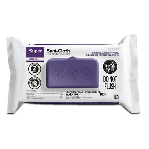 Super Sani-Cloth Wipe 8.2X9.8 IN Germicidal Disposable Softpack - pack of 9 Super Sani-Cloth Wipe 8.2X9.8 IN Germicidal Disposable Softpack - pack of 9
