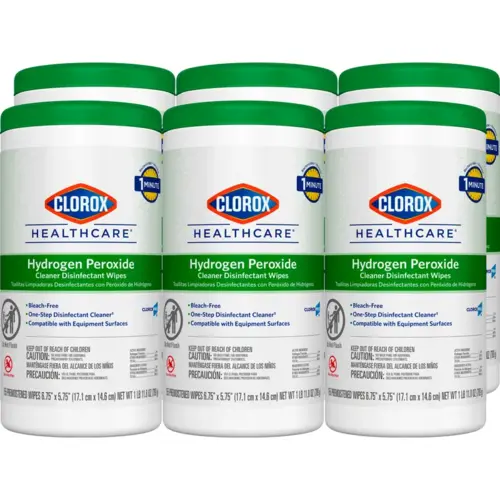 Clorox Healthcare Hydrogen Peroxide Unscented One-Step Disinfectant Multi Surface Wipe White - pack of 6 Clorox Healthcare Hydrogen Peroxide Unscented One-Step Disinfectant Multi Surface Wipe White - pack of 6