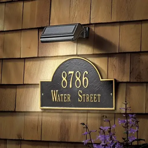 Solar Powered Wall Plaque Light, 14 Hour Illumination, Bright White Led'S Solar Powered Wall Plaque Light, 14 Hour Illumination, Bright White Led'S