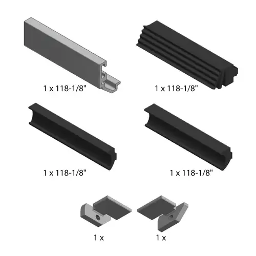CRL FCLPT3MBL Fallbrook Matte Black Transom Header Set 118