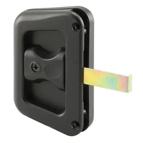 Screen Door Handle And Latch, Plastic Handle and Steel Latch Material, 3" Hole Center, Non Handed design, Black Finish, Single Pack Screen Door Handle And Latch, Plastic Handle and Steel Latch Material, 3" Hole Center, Non Handed design, Black Finish, Single Pack