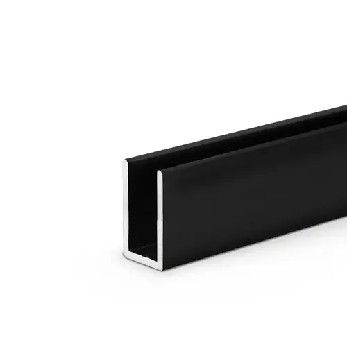 Classic U-Channel 1" Tall for 1/2" Glass - 144" Long - Matte Black Classic U-Channel 1" Tall for 1/2" Glass - 144" Long - Matte Black