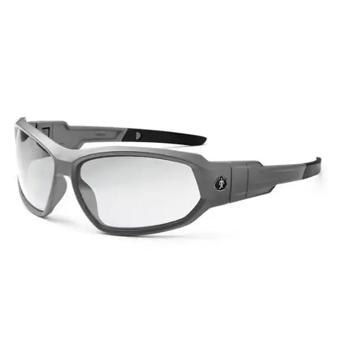 Skullerz Loki Safety Glasses/Sunglasses, Matte Gray, Clear Lens Skullerz Loki Safety Glasses/Sunglasses, Matte Gray, Clear Lens