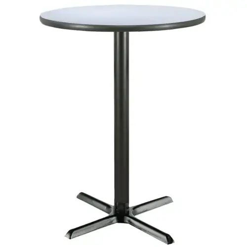 30" Round Bar Height Pedestal Table Gray Nebula Laminate Top, Cast Iron Bas 30" Round Bar Height Pedestal Table Gray Nebula Laminate Top, Cast Iron Bas