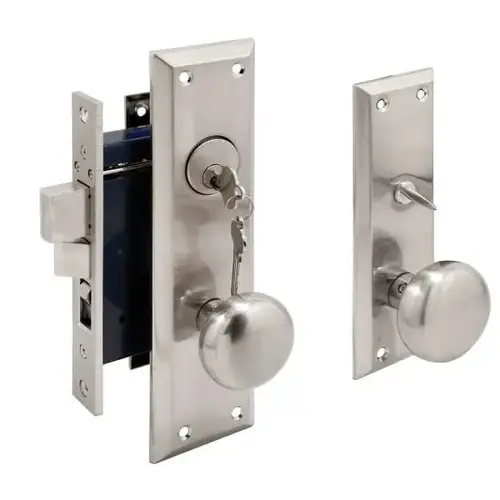 Entry Dr Mortise Lkst, 2-1/2in Bset, Sgl Cylinder, Satin Nkl, Right Set Entry Dr Mortise Lkst, 2-1/2in Bset, Sgl Cylinder, Satin Nkl, Right Set