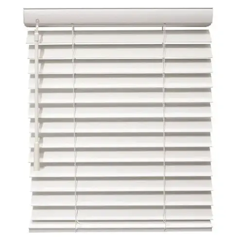 2 In. Smooth Faux Wood 78 In. X 60 In. Room Darkening Blind, Pure White 2 In. Smooth Faux Wood 78 In. X 60 In. Room Darkening Blind, Pure White
