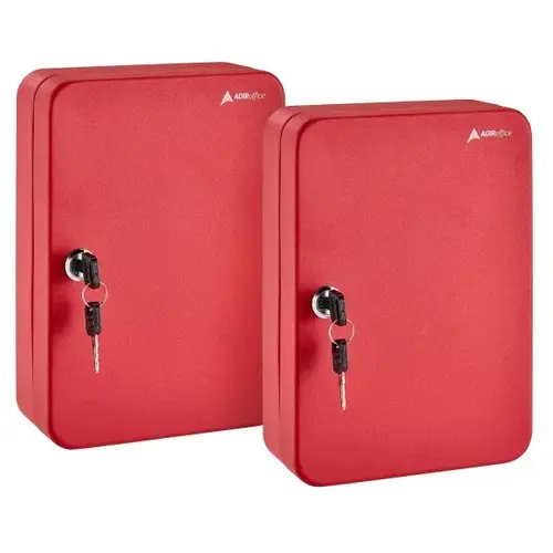 48 Key Steel Secure Cabinet W/Key Lock Red - pack of 2 48 Key Steel Secure Cabinet W/Key Lock Red - pack of 2