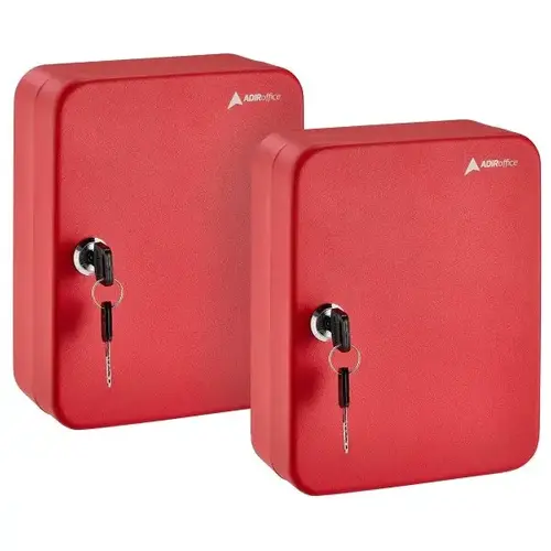 30-Key Steel Secure Cabinet W/Key Lock Red - pack of 2 30-Key Steel Secure Cabinet W/Key Lock Red - pack of 2