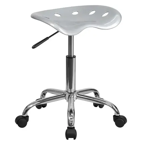 Vibrant Silver Tractor Seat And Chrome Stool Vibrant Silver Tractor Seat And Chrome Stool