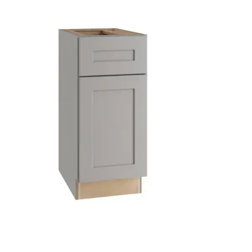 Express Shaker 15 In W X 24 In D X 34.5 In H Assembled Plywood Base Kitchen Cabinet In Veiled Gray With Drawer Left Express Shaker 15 In W X 24 In D X 34.5 In H Assembled Plywood Base Kitchen Cabinet In Veiled Gray With Drawer Left