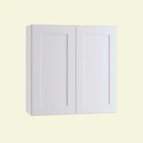 All Wood Cabinetry Express Shaker 27 In W X 12 In D X 30 In H Assembled Plywood Wall Kitchen Cabinet In Vesper White With Shelves W2730-XVW All Wood Cabinetry Express Shaker 27 In W X 12 In D X 30 In H Assembled Plywood Wall Kitchen Cabinet In Vesper White With Shelves W2730-XVW