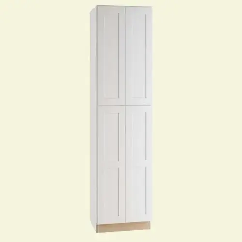 Express Shaker 24 In W X 24 In D X 96 In H Assembled Plywood Pantry Kitchen Cabinet In Vesper White With Soft Close Express Shaker 24 In W X 24 In D X 96 In H Assembled Plywood Pantry Kitchen Cabinet In Vesper White With Soft Close