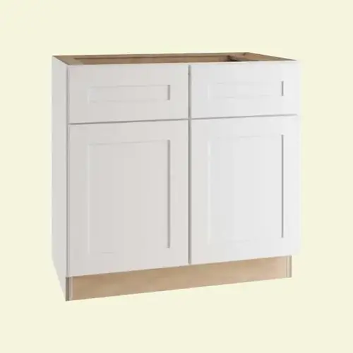 Nantucket Assembled 33x34.5x24 Sink Base Cabinet In Polar White Nantucket Assembled 33x34.5x24 Sink Base Cabinet In Polar White