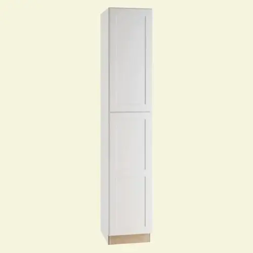 Express Shaker 18 In W X 24 In D X 96 In H Assembled Plywood Pantry Kitchen Cabinet In Vesper White With Soft Close Left Express Shaker 18 In W X 24 In D X 96 In H Assembled Plywood Pantry Kitchen Cabinet In Vesper White With Soft Close Left