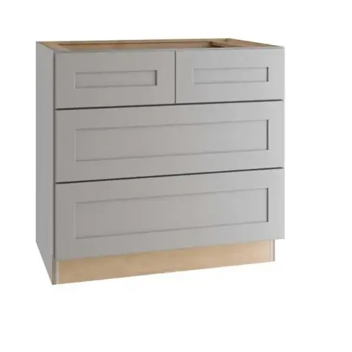 Express Shaker 36 In W X 24 In D X 34.5 In H Assembled Plywood Base Kitchen Cabinet In Veiled Gray With Drawers Express Shaker 36 In W X 24 In D X 34.5 In H Assembled Plywood Base Kitchen Cabinet In Veiled Gray With Drawers