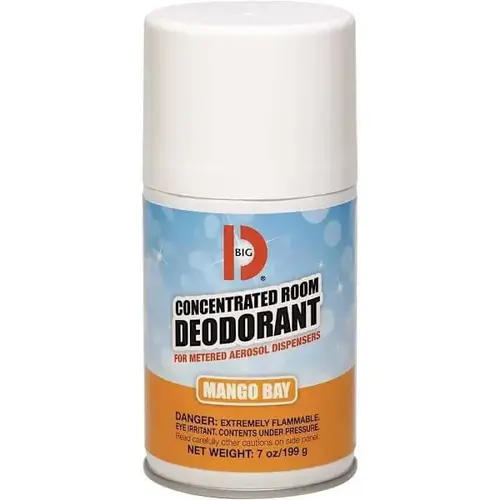 Concentrated Room Deodorant For Metered Aerosol Dispensers, 7 Oz, Mango Bay Concentrated Room Deodorant For Metered Aerosol Dispensers, 7 Oz, Mango Bay