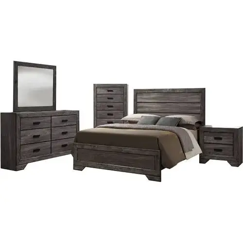 Bramble Hill 5-Piece Bedroom Set, King-Size Bed Frame, Weathered Gray Bramble Hill 5-Piece Bedroom Set, King-Size Bed Frame, Weathered Gray