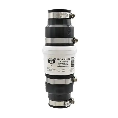 1-1/2" PVC Klunkless Check Valve With Rubber Unions 1-1/2" PVC Klunkless Check Valve With Rubber Unions