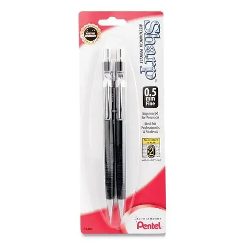 Sharp Mechanical Pencil 0.5 Mm Hb #2 Black Lead Black Barrel - pack of 2 Sharp Mechanical Pencil 0.5 Mm Hb #2 Black Lead Black Barrel - pack of 2