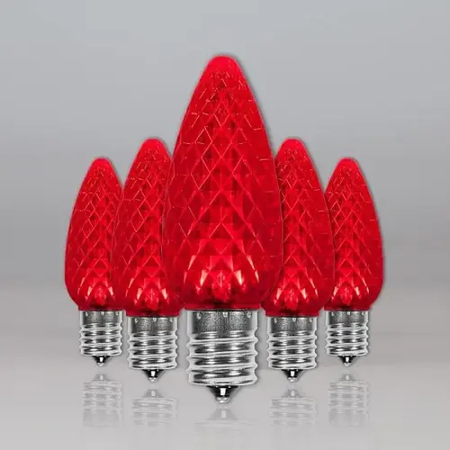 C9 Opticore LED Faceted Bulbs, E17, Dimmable, Red C9 Opticore LED Faceted Bulbs, E17, Dimmable, Red