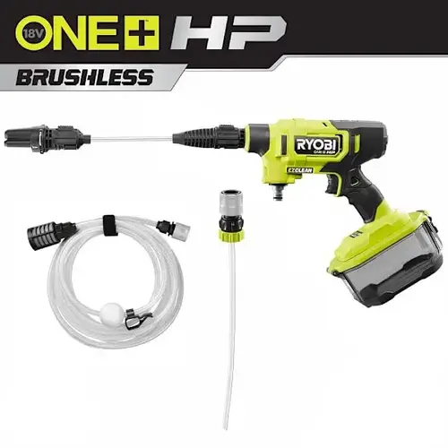 One+ 18v Brushless Ezclean 600 PSI 0.7 GPM Cordless Electric Power Cleaner One+ 18v Brushless Ezclean 600 PSI 0.7 GPM Cordless Electric Power Cleaner