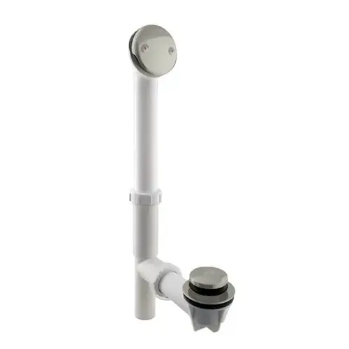 White 1-1/2" Tubular Tip Toe Bath Waste Drain Kit In Satin Nickel White 1-1/2" Tubular Tip Toe Bath Waste Drain Kit In Satin Nickel