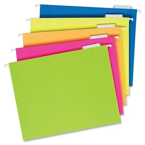 1/5 Letter Hanging Folder 8.5" X 11" Fluorescent Colors - pack of 25 1/5 Letter Hanging Folder 8.5" X 11" Fluorescent Colors - pack of 25