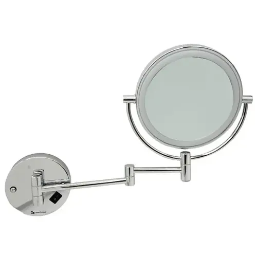 8 In. Wall Mount Lighted Mirror, Hard-Wired, Chrome 8 In. Wall Mount Lighted Mirror, Hard-Wired, Chrome