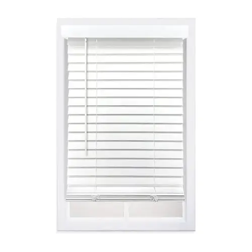 2" Smooth Faux Wood Blind, White, 28" X 48" 2" Smooth Faux Wood Blind, White, 28" X 48"